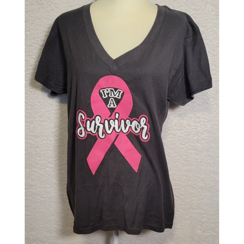 Shop4ever Womens T-Shirt NEW NWT Size XXL I'm A Survivor Breast Cancer 1709